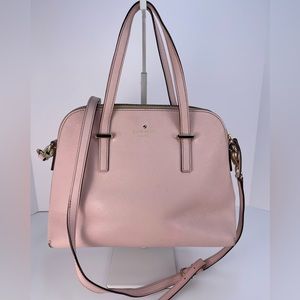 Kate Spade Two Way Handbag Crossbody Light Pink Plain Zip Closure